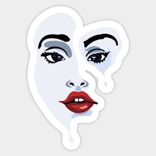 Pretty woman face portrait Sticker